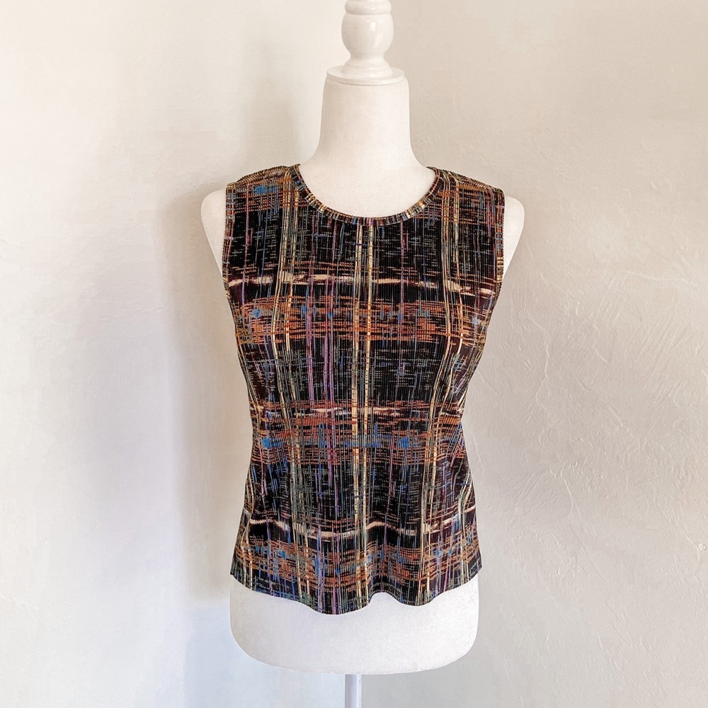 Plisse Vintage 90’s Cropped Pleated Tank Top